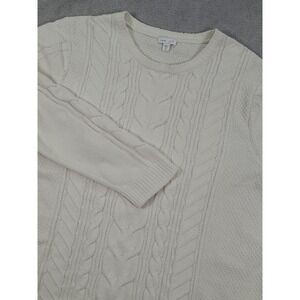 J Jill Chenille Cable Knit Sweater XL‎ Tall Cream Cozy Soft Pullover Lightweight